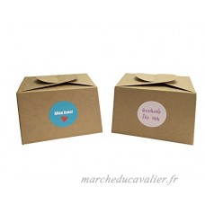 12 boîtes en carton naturel + 24 cadeau décoratif pour gâteaux  biscuits  cupcakes mais aussi tous types de cadeaux - B01IU9PIDQ