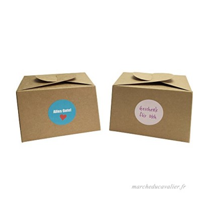 12 boîtes en carton naturel + 24 cadeau décoratif pour gâteaux  biscuits  cupcakes mais aussi tous types de cadeaux - B01IU9PIDQ