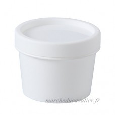 FRCOLOR Mini pot vide pot cosmétique en plastique maquillage visage crème contenant avec couvercle intérieur 100g (blanc) - B07DQGT5KD