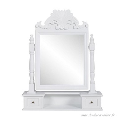 Lingjiushopping Table Make Up Style Classique avec miroir oscillant blanc Couleur : Blanc Coiffeuse - B07CH3VHZH