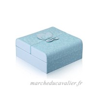 KAYLEY boîte à bijoux petit portable organisateur de voyage en cuir PU rose/bleu/blanc cas de stockage d'affichage - B07DHLJLXQ