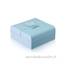 KAYLEY boîte à bijoux petit portable organisateur de voyage en cuir PU rose/bleu/blanc cas de stockage d'affichage - B07DHLJLXQ