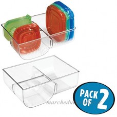 mDesign porte-couvercle (lot de 2) – range couvercle pour le stockage de jusqu'à 76 couvercles de pots  boîtes à lunch  etc. – rangement couvercle vertical pour l'ordre dans la cuisine – transparente - B06WWFP86C