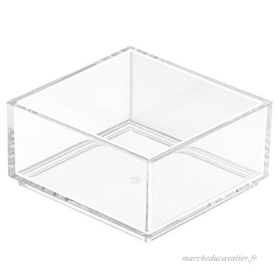 InterDesign Clarity rangement de tiroir  petit range couverts en plastique  organiseur de tiroir pour couverts et autres ustensiles  transparent - B00O9NDH9A