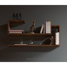 WAVE Étagère murale - Noyer - étagère à livres pour décoration de salon en bois dans un design moderne … - B01N4T7WI3