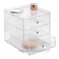 InterDesign Drawers organisateur de maquillage  boîte de rangement en plastique pour make-up & Cie.  boîte à tiroir avec 3 tiroirs  transparent - B00J5L12AW