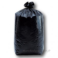Lot de 100 sacs poubelle basse densité 130 Litres 55u noir renforcé ultra résistant qualité professionnel certifié norme Européenne type lien dans le soufflet antifuite idéal pour la maison ou ses extérieurs - B07B9ZTGNF