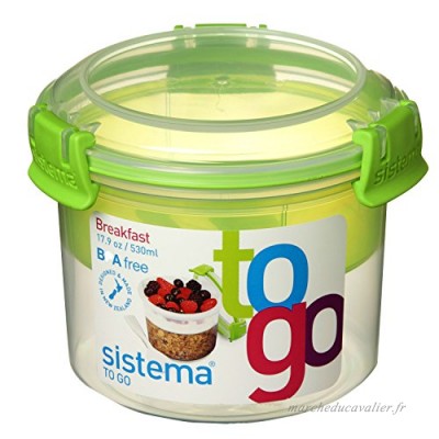 Sistema SI25355 To Go Boîte à petit-déjeuner Plastique Vert 11 4 x 11 4 x 9 6 cm 530 ml - B00GIBV8UG