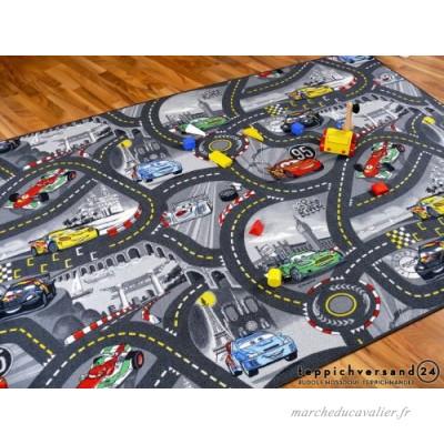 Tapis de jeu pour enfant Disney Cars gris circuit de route - 17 tailles disponibles - B00AEABLU4