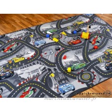 Tapis de jeu pour enfant Disney Cars gris circuit de route - 17 tailles disponibles - B00AEABLU4