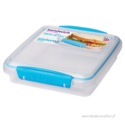 Sistema SI21647-2 To Go Boîte à sandwich Plastique Bleu 15 5 x 15 x 4 3 cm 450 ml - B01GOE765W