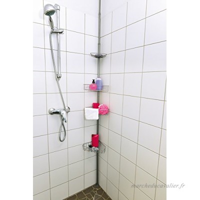 Colonne télescopique de douche ou de bain - 4 étagères - Jusqu'à 289 cm - Coloris GRIS - B01BKR6R62