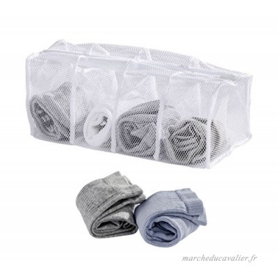 Wenko 63055100 Filet à Linge pour Chaussettes 4 Compartiments Polyester Blanc 17 x 40 x 17 cm - B00YL2WP10
