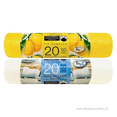 Tidyz 40 parfumée Swing Sacs Poubelle/20 Citron 20 Summer Breeze  10 x 10 x 10 cm - B074PTN4KF