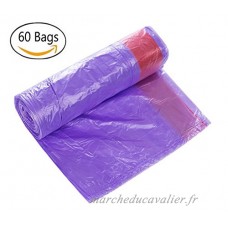 Restbuy 60 Sacs Poubelles avec Poignées Solides Épais Matériau Écologiste - Violet - B074H1F9C9