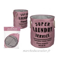 Panier à linge Super Laundry Service/My Home is my Castle Sac de plastique rose - B0747LF3W7