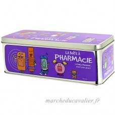 Promobo -Boite à Pharmacie Premiers Secours Pansements Infirmerie Picto Violet - B00O4ACPCS