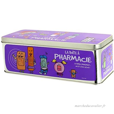 Promobo -Boite à Pharmacie Premiers Secours Pansements Infirmerie Picto Violet - B00O4ACPCS
