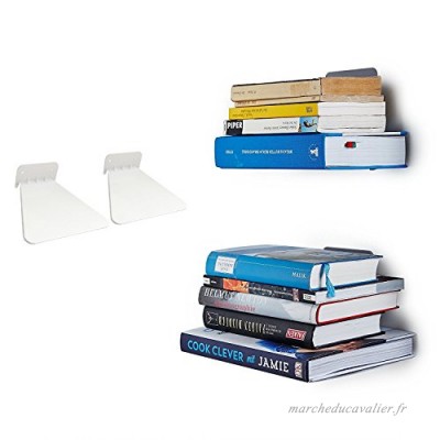 Ducomi Étagère « Invisible » pour Les Livres - Étagère Concealed pour Décorer Votre Maison avec Style et Élégance (Set of 2  White) - B01N8QGOVF