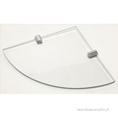 BSM Marketing 180 mm (environ 17 8 cm) 6 mm d'épaisseur en verre trempé étagères d'angle pour salle de bain Chambre à coucher Bureau avec finition chrome étagère Prend en charge - B01LYD3GV8