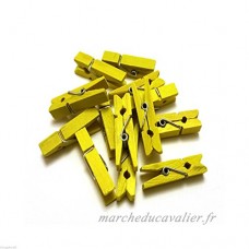 Mini pinces à linge en bois – 35 mm – Lot de 25 – Nombreuses couleurs disponibles jaune - B07453566M