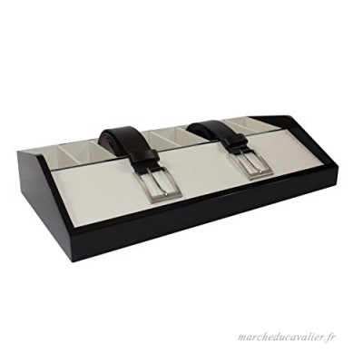 estellani® Ceinture Coffret en bois  rangement ceinture  8 compartiments  Couleur Noir - B01GK9UO6Y