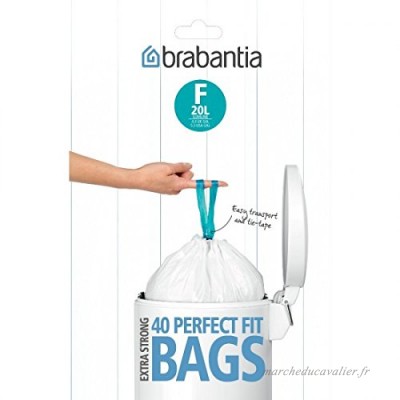 Brabantia Distributeur de Sacs Poubelle emballage 20 L (F) slim line 40 pièces  2 Pack - B075RCGVXP