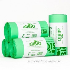 30 litres allBIO Lot de 100 sacs - 30 litres &100% biodégradables et compostables 25 sacs poubelle - B00HUTS4G6