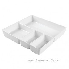 InterDesign Linus Boite Stockage pour tiroir  Très Grand bac Plastique pour Couverts et Autres Accessoires  Blanc - B01N2KAT0O