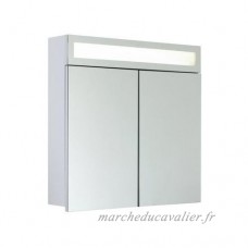 MyBath MYBSPKMD Armoire de toilette prémontée Horizon avec étagères en verre à hauteur ajustable  néon lumineux T5  fermeture en douceur et commutateur 60 cm blanc - B005KQAP18