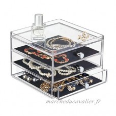 mDesign armoire à tiroirs – la boîte de rangement à trois tiroirs – utilisable par exemple comme organisateur de bijoux intelligent - B0160B0BHY