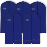 Hangerworld Lot de 5 housses de protection pour vêtements/costumes Bleu marine - B0052KFLKW