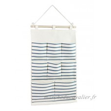 Tandi Linen/Cotton Fabric Wall Door Closet Hanging Storage Bag Case 8 Pockets Home Organizer Blue Strips by Tandi - B0105FMWLY