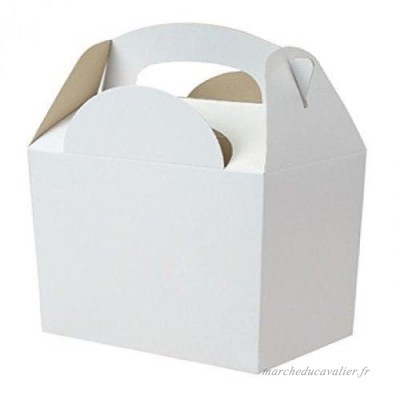 12 x Blanc Couleur Unique boîtes repas de fête Jouet Loot boîtes repas cadeau mariage/enfants - B00O8S5SPC