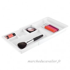 mDesign rangement maquillage – boîte à maquillage pratique avec compartiments – rangement make up parfait pour vos vernis  poudre  etc. – couleur : blanc - B01H5NSR72