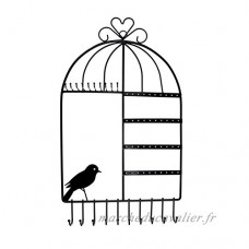 Présentoir à Bijoux en Forme de Cage à Oiseaux  Porte-Bijoux Mural pour Boucles d'Oreilles  Colliers  Bracelet  Bijoux etc.(Type 1  Noir) - B0122PLZXQ
