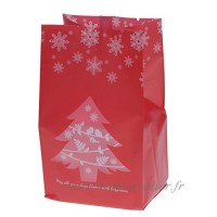 GGG 50Pcs sacs à bonbons de noël Pochette Sachet pour Bonbon Biscuit Chocolat Friandise Sucreries Sacs de Cadeaux pour Noël Mariage Anniversaire Partie - Rouge - B076ZQV188