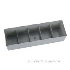fasloyu tiroirs Boîtes de rangement organiseur de tiroirs en plastique Coque 5 cellules tiroir Cosmétique intercalaire bien Rangé  Plastique  gris  Taille M - B079SJR8TC