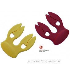 Pinces à chaussettes OPAIR à design primé – format familial = 20 pièces en deux couleurs: rouge et jaune - B00442G3UG