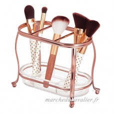 mDesign rangement cosmétiques – support pour pinceaux maquillage moderne pour la salle de bain – porte pinceaux élégant en métal inoxydable – or rose - B06ZXS6SKJ