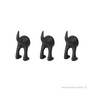 Ikea Lot de 3 crochets en forme de queue de chien Pour fixation murale Noir - B01G69TMRU