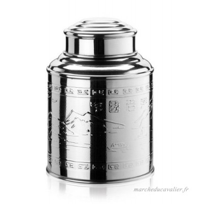 Boîte à thé Teeland en acier inoxydable avec couvercle en forme de dôme et design en relief - B0010T4QIC