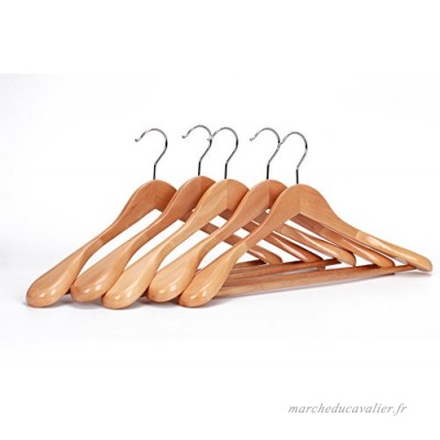 J.S. Hanger Lot de 5 cintres à épaules larges en bois véritable pour costumes Finition naturelle - B01D1648X4