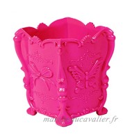 Sukisuki Papillon Motif Make Up support pour brosse Cosmétique Boîte de rangement Coque Stylo Organiseur Conteneur Home Decor  Plastique  rose rouge  Taille unique - B078Y5B7YB