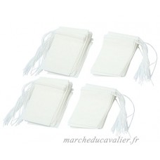 Milopon 100x Mini Sachet en Tissu Non-tissé avec Cordon Multifonction Organisateur Pour Cadeau Bijoux Cuisine Blanc 10x15cm - B07CSSGZ9K