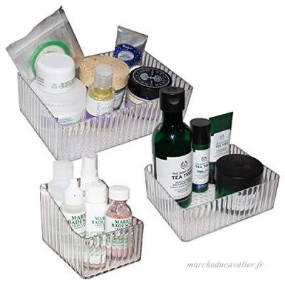 Kurtzy Boîte de Rangement pour Cosmétiques - 3 Bacs Acrylique Rangement de Table par Plateau Organisateur à Maquillage pour Rager les Produits de Beauté et Maquillages - B00KWWMYPK