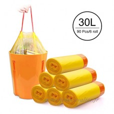 HCLKSTORE Sac poubelle  30L sacs poubelles pratiques robustes et durables  poubelles pour bureau  cuisine  salon  chambre à coucher  salle de bains  etc. 90 pièces  taille: 55.8*58.4 (Jaune) - B07CG9PFQB