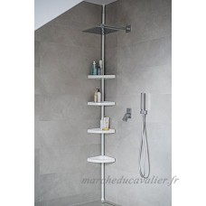 Salle de bains étagère étagère télescopique 3 niveaux Blanc 70–200 cm de long Étagère d'angle Étagère de douche étagère de douche - B072QZYPS8
