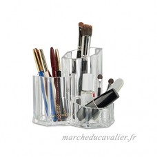 Relaxdays Porte-pinceaux pour maquillage organiseur cosmétique porte-brosse 3 pièces acrylique  transparent - B077PVBR4Q
