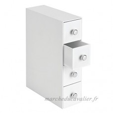 InterDesign Drawers boite-tiroirs  rangement salle de bain en plastique avec 4 tiroirs  boite rangement pour cosmétiques ou accessoires de bureau  blanc - B00LZPDYQG